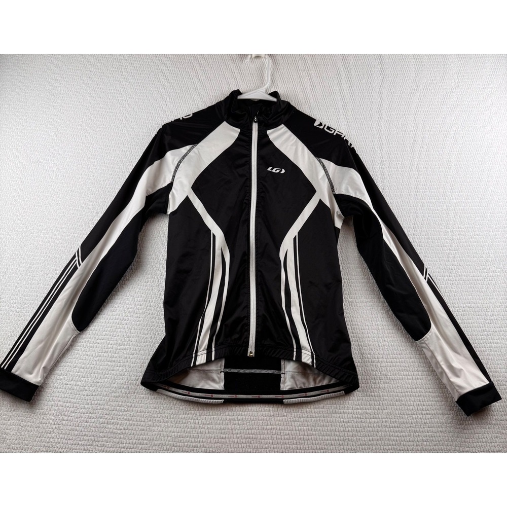 Louis Garneau Womens M Black White Glaze Jersey 2 Full Zip Cycling Jacket